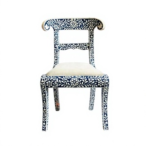 Silla de Madera con Incrustaciones de Hueso, Diseño Ligero y Fácil de Mover, para Interiores y Exteriores, Hogar, Oficina, Sala de Estar, Comedor, Hotel - Product Image 1