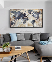Póster de pintura en lienzo con mapa del mundo nórdico Vintage, imágenes artísticas Wal para sala de estar, decoración moderna, arte personalizado, logotipo impreso