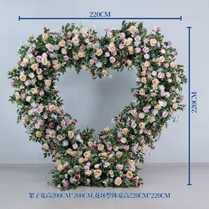 Arco Floral de Boda en Forma de Corazón Rojo de Lujo con Arreglo de Flores Artificiales de Seda para Decoración de Eventos Románticos y Fiestas de Compromiso - Product Image 6