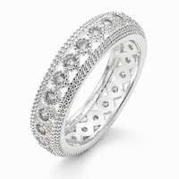 Bague large en laiton plaqué rhodium ajourée avec zircon blanc CZ serti à griffes, bijoux personnalisés Mylove pour femme, cadeau élégant