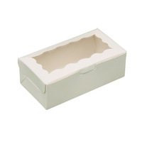 Boîtes à gâteaux en papier pliables simples avec fenêtre transparente, recyclables, option gaufrage, couleur personnalisée, pour sushi, bonbons, biscuits