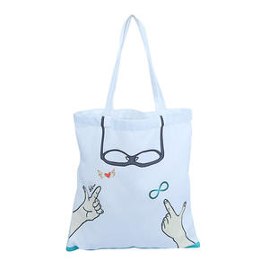 Sac fourre-tout en toile imprimé dessin animé créatif, sac à provisions culturel et créatif à motif de geste de la main - Product Image 6