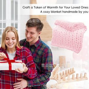 Wooden Yarn Knitting Frame Diy Knitting <b>Shelf</b> <b>Pine</b> Material Oval Shape Convenient For Towel Tapestry Scarf Making - Product Image 4