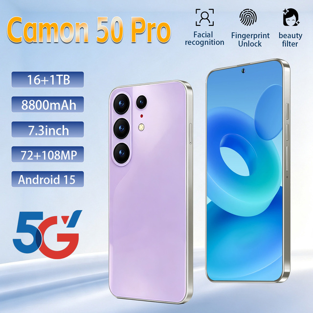 Camon 50 Pro 8800mAh Long Standby 5G Cell Phone 7.3 Inch Display Dual SIM for Long Journey Travel No Frequent Charge Requirement