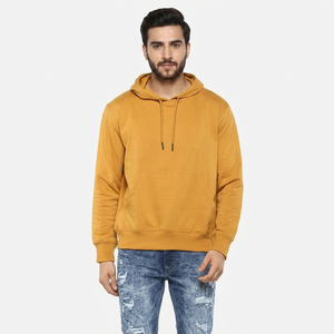 Sudadera con Capucha de Forro Polar para Hombre, Poliéster/Algodón, Corte Regular, Secado Rápido, Transpirable, Informal, Invierno, Negra - Product Image 1