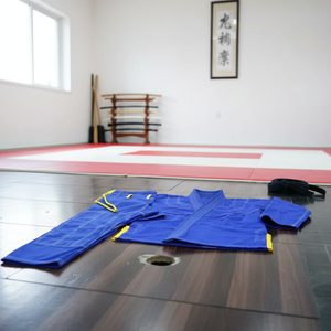 Kimono de Jiu Jitsu Brasileño Azul Unisex Personalizado, Marca OEM, Origen Pakistán, para Entrenamiento de Artes Marciales y Karate - Product Image 3