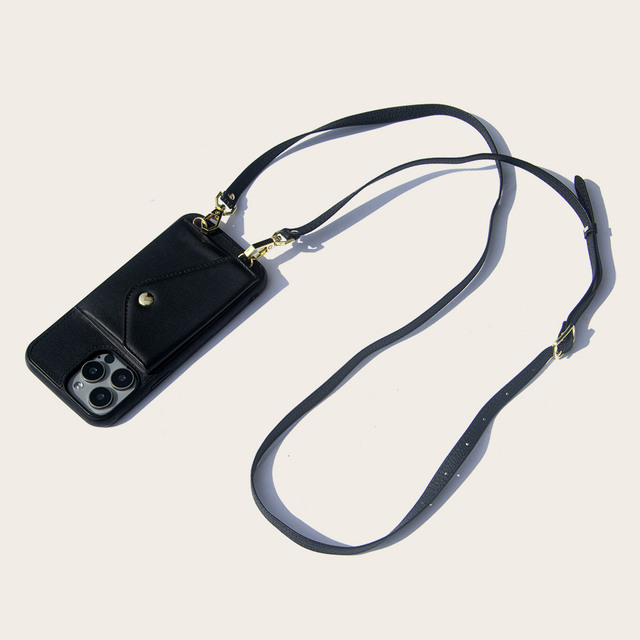 Premium Custom Leather Crossbody Phone Case with Card Holder Shoulder Strap Perfect Fit for Mobile Devices