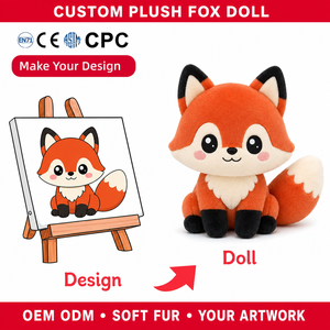 Peluche personnalisée renard rouge, figurine renard, animal de la forêt en peluche, poupée douce, conception OEM ODM - Product Image 2