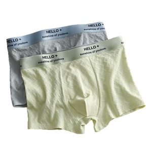 <strong>Men's</strong> Mid-Rise Jacquard Boxer <strong>Briefs</strong> with Waist Logo Comfortable Cotton Sports Underwear Breathable Knitted Fabric - Product Image 1