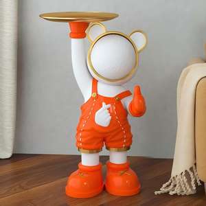 Décoration de sol de salon : Grande sculpture en résine Astronaute Spaceman, plateau de dessin animé TV/Film, luxe léger, peint à la main - Product Image 5