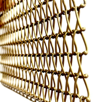 Vente directe usine – Rideau décoratif en maille de fil d'acier inoxydable à double crochet, anti-rouille, léger, couleur personnalisée, finition dorée