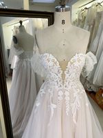Robes de bal ivoire en gros 2026 2027 Robe de soirée Manches bouffantes Appliques Tulle scintillant Robe de bal