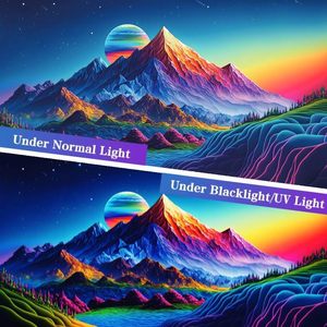 Personnalisé UV Réactif Soleil Nature Forêt Tapisseries Blacklight Affiches Tenture Murale pour Salon Dortoir Motif Imprimé - Product Image 5