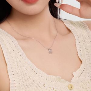 Dylam 5A Cubic Zirconia A-Z Alphabet Pendant <b>Necklaces</b> Charms Women <b>Initial</b> Letter Link Chain <b>Necklace</b> 2 Colors 45cm New Design - Product Image 2