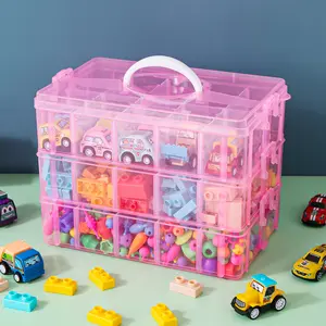Art 3 Layers Craft Stackable Storage Box Plastic Container Or Beads Toy Washi Tapes Nail Dolls