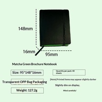 Carnet pliable en papier vert matcha avec motif en feuille d'aluminium, style coréen, journal de rêve pour étudiants, facile à transporter, cadeau
