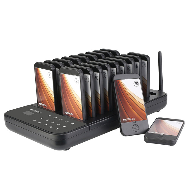 Brand Direct Outlet Wireless Calling System Restaurant Guest Paging System 20 Pagers for Dining Retekess TD173