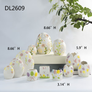 Figura Decorativa de Conejo de Pascua de Porcelana con Luz LED Cálida Blanca, Adornos Lindos para el Hogar y Fiestas, Venta al por Mayor - Product Image 5
