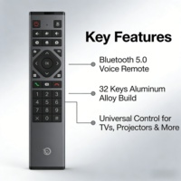 Control Remoto Universal Programable por Voz con Bluetooth, de Aleación de Aluminio, para Proyectores Empresariales, Hoteles, TV, Personalización OEM y ODM de Fábrica