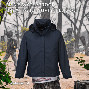 Polyester 100% imperméable unisexe pour veste matelassée softshell personnalisable, fermeture éclair longue extérieure, respirant, séchage rapide - Product Image 2