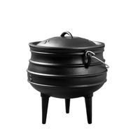 Marmite de camping en fonte, Potjie Pot d'Afrique du Sud, Pot à soupe à trois pieds de Pologne, compatible four, lave-vaisselle et cuisinière à gaz