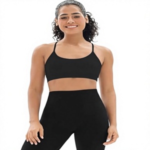 Ensemble deux pièces pour femme : Leggings de fitness taille haute sans coutures et brassière de sport rembourrée dos nageur, respirant, pour le yoga et l'entraînement - Product Image 1