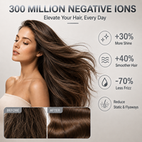Sèche-cheveux de bureau mains libres 110000 tr/min, sèche-cheveux électrique haute vitesse multi-tâches, sèche-cheveux ionique 300 millions d'ions pour des cheveux soyeux