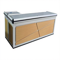 Comptoir de caisse de supermarché GU JIU en métal robuste avec roulettes en PU, installation rapide, pour magasins de détail