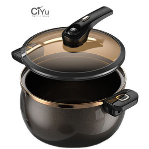 6L Cuisine Soupe Pot Casserole Casserole Verre Couvercle Os Soupe Gaz Multi Fonction Émail Micro Pression Pot Cuisinière - Product Image 1