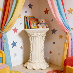 Présentoir paysager en résine jaune clair terre cuite, motif colonne romaine, pour plateforme florale, château et jardin de roses, peint à la main, pour dropshipping - Product Image 4