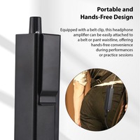 Amplificateur de moniteur intra-auriculaire Amplificateur de casque stéréo portable avec entrée XLR/6.35mm Prise de sortie 3.5mm Volume du commutateur mono/stéréo
