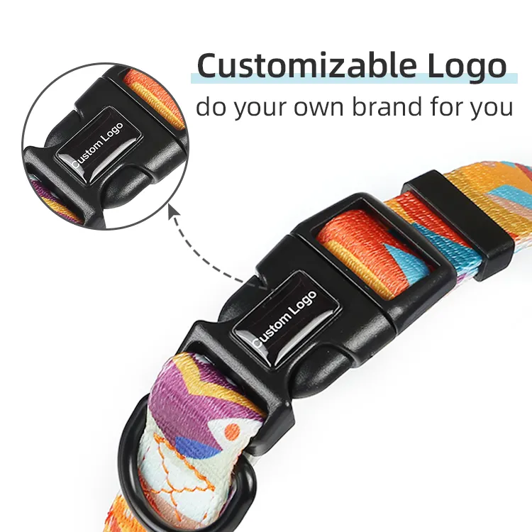 Collier de chien de créateur réglable avec logo personnalisé colliers de chien en polyester accessoires pour chiens de compagnie