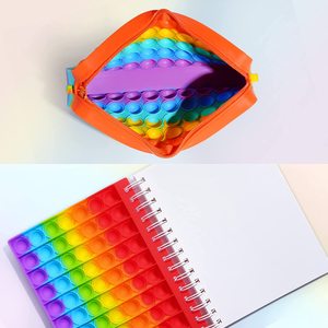 Pop It Pencil Case <b>Set</b> Bubble Silicone Simple Pencil <b>Box</b> <b>Fidget</b> Notebook Toys to Relieve Stress for Children and Adults - Product Image 3