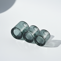 Flacon compte-gouttes cylindrique en verre vert foncé à fond épais et épaule plate de 15 ml, 30 ml, 50 ml pour emballage cosmétique et huiles essentielles, lot de 100 pièces