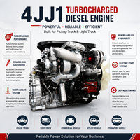 Mesin Diesel Kecil 4 Silinder Berpendingin Air Turbocharged Common Rail SCDC ISUZUU 4JJ1 untuk Truk Pikap dan Kendaraan Utilitas SUV