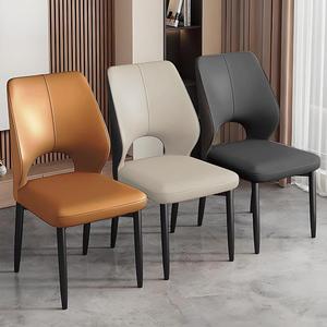 Chaises de salle à manger à rayures doubles, dossier haut et revêtement en albâtre pour restaurant de centre commercial, restaurant de promenade et café de bord de mer - Product Image 6