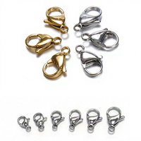 Fermoirs mousquetons elliptiques électroplaqués en acier inoxydable 304 à ressort pour la fabrication de colliers et de bijoux DIY