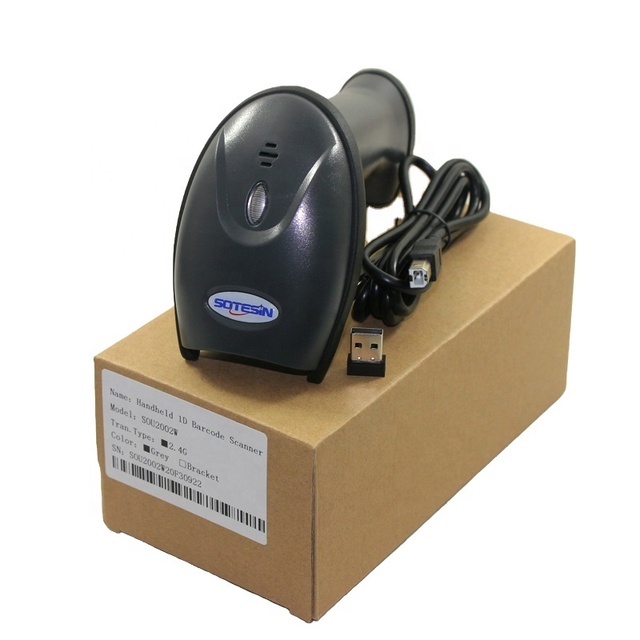 Handheld Wired 1d  Qr Bar Code Reader Wireless Laser Barcode Scanner for Receipt Cash Register Inventory Bank Cheque