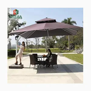 [MOJIA] turquie hôtel plage plus fort vent résister grande taille parasol extérieur LED pleine lampe rayure veilleuse Restaurant parapluie