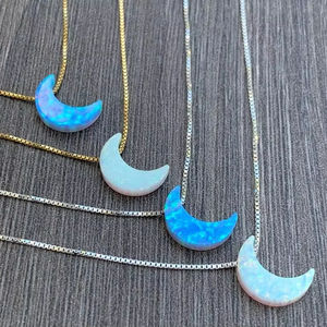 Collana con ciondolo in acciaio inossidabile o oro 14kt grande regalo <span class=keywords><strong>ti</strong></span> <span class=keywords><strong>amo</strong></span> <span class=keywords><strong>per</strong></span> il regalo della luna <span class=keywords><strong>per</strong></span> I suoi gioielli in opale - Product Image 1