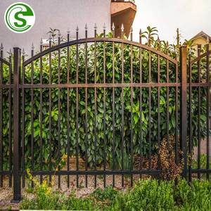 Valla de hierro forjado galvanizada y con recubrimiento en polvo de seguridad resistente, valla de acero superior con lanza - Product Image 2