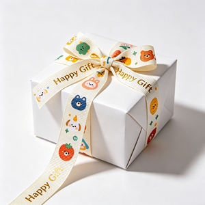 Ruban gros-grain personnalisé à double face avec des personnages d'animaux kawaii pour les fournitures de fête d'anniversaire des enfants, pour les boîtes cadeaux et les sacs de bonbons - Product Image 4
