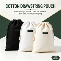 Sac en coton personnalisé avec logo, tissage uni, cordon de serrage, sac anti-poussière, pochette en lin recyclable pour emballage de boucles d'oreilles, parfums, savons, cadeaux
