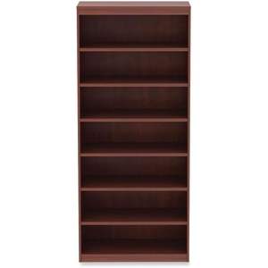 Alera Valencia Series Seven-Shelf Bookcase 35.63w X 11.81d X 83.86h Cherry Square <b>Corner</b> <b>Wood</b> Material - Product Image 3