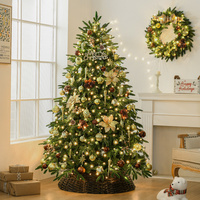 Sapin de Noël artificiel en PVC de 1,8 m avec lumières LED, décorations de Noël personnalisées, boule, Noël en plein air, Navidad