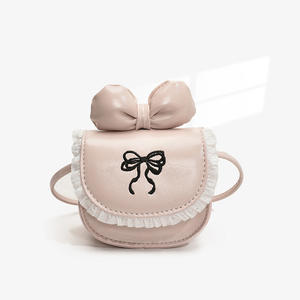Bolso para niños de color sólido Otoño Invierno Nuevo estilo Bolso retro con lazo Mini bolso cruzado - Product Image 6