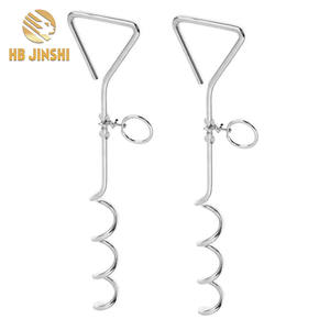 Tiang Spiral Pengikat Anjing 18 Inci Tinggi, Batang 3/8 Inci, Pengikat Anak Anjing, Pengikat Tanah Putar - Product Image 1