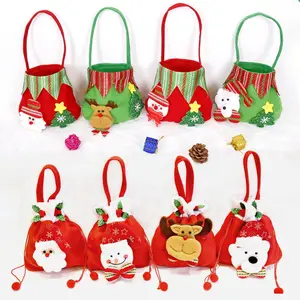 Weihnachts geschenkt üte Vlies Weihnachts mann Schneemann Hirsch Handtasche Kinder Weihnachten Candy Bag