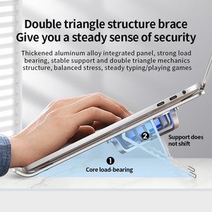 <span class=keywords><strong>Support</strong></span> de refroidissement pour ordinateur portable en alliage d'aluminium, double ventilateur, réglable en hauteur, <span class=keywords><strong>support</strong></span> portable pour ordinateur portable, dissipation de la chaleur, <span class=keywords><strong>support</strong></span> de bureau - Product Image 3