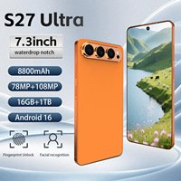 Smartphone S27 Ultra 5G, écran LCD HD 7,3 pouces 120 Hz, 16 Go de RAM, 1 To de stockage, appareils photo 108 MP et 72 MP, batterie 8800 mAh, double SIM, Android 15